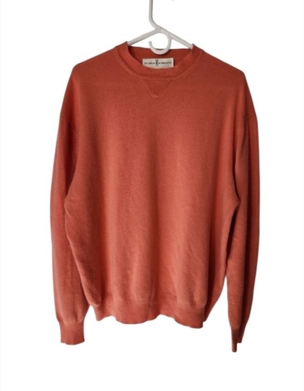 Fairway And Greene Cashmere Crewneck Long Sleeve Sweater Coral Men's Size XL